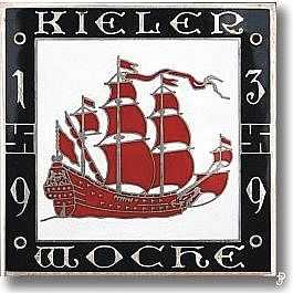 enamelled sailing badge Kieler Woche Plakette 1939