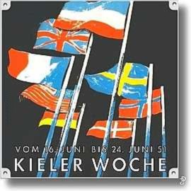 non official enamelled sailing badge Kieler Woche Plakette 1951