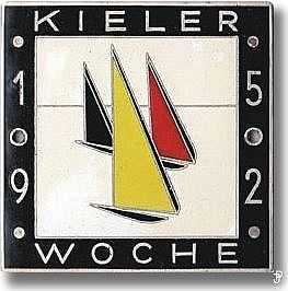 enamelled sailing badge Kieler Woche Plakette 1952