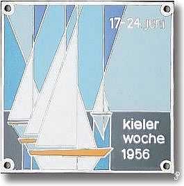 enamelled sailing badge Kieler Woche Plakette 1956