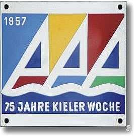enamelled sailing badge Kieler Woche Plakette 1957
