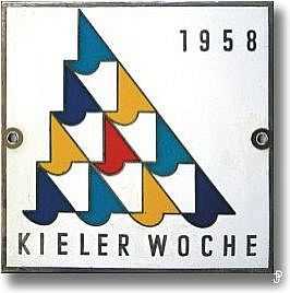 enamelled sailing badge Kieler Woche Plakette 1958