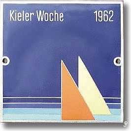 enamelled sailing badge Kieler Woche Plakette 1962