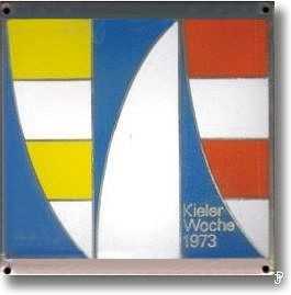 enamelled sailing badge Kieler Woche Plakette 1973