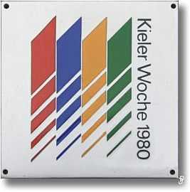 enamelled sailing badge Kieler Woche Plakette 1980