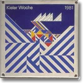 enamelled sailing badge Kieler Woche Plakette 1981