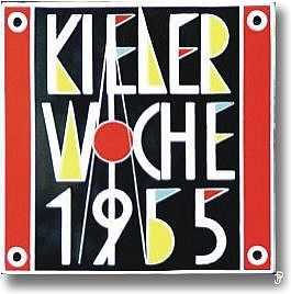enamelled sailing badge Kieler Woche Plakette 1955