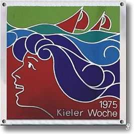 enamelled sailing badge Kieler Woche Plakette 1975